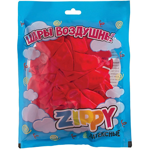Воздушные шары Zippy, 50 шт, неоновые, красные - красный от Zippy