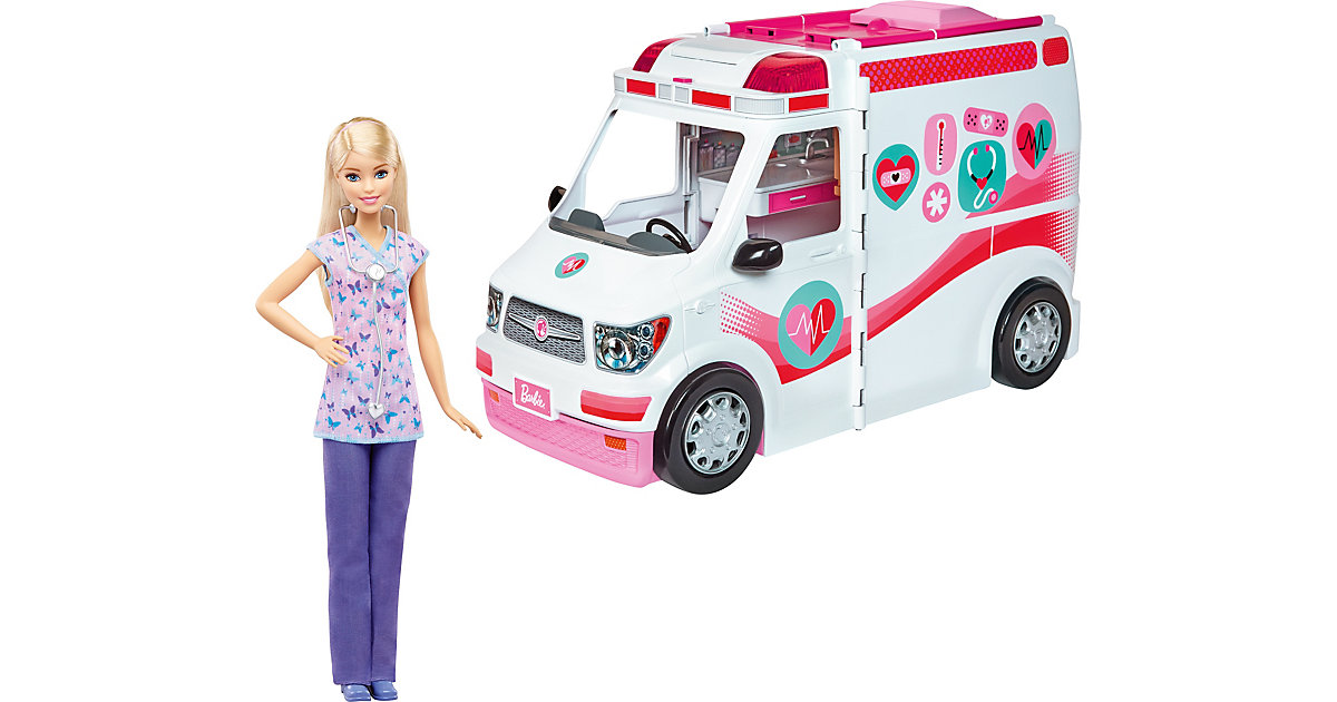 Bundle Barbie: 2-in-1 Krankenwagen Spielset + Krankenschwester