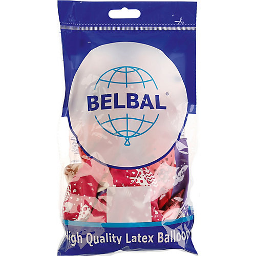 Воздушные шары Belbal "Сердца на прищепке", пастель, шелкография, 25 шт от Belbal