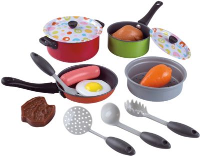 Kinderküche Cookware Playset C 12pcs Edelstahl Töpfe Pfannen & 