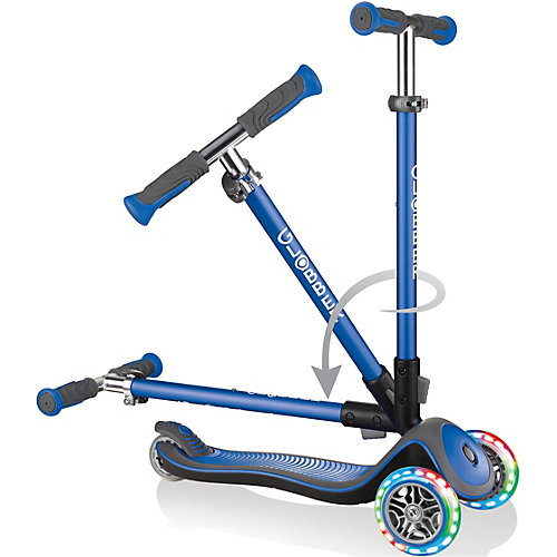 Трехколесный самокат Globber Elite Deluxe Lights, синий от Globber