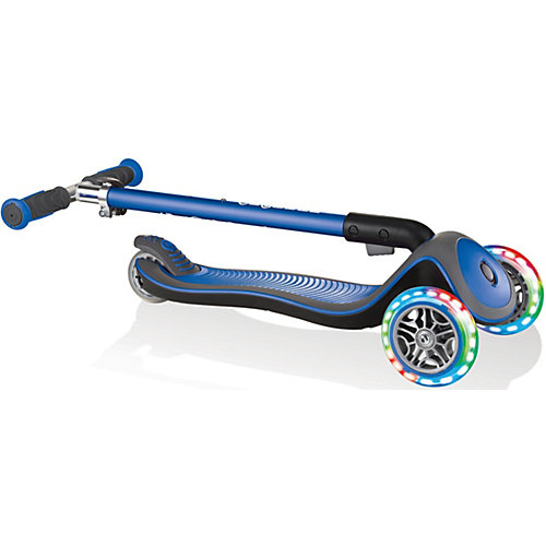 Трехколесный самокат Globber Elite Deluxe Lights, синий от Globber
