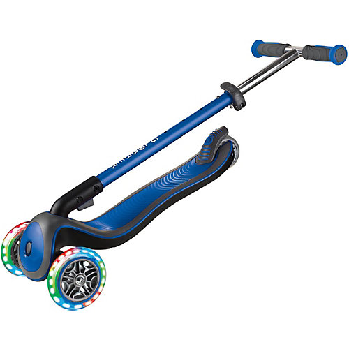 Трехколесный самокат Globber Elite Deluxe Lights, синий от Globber