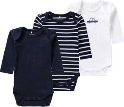 Body NBMBODY , 3er-Pack dunkelblau Gr. 50 Jungen Baby