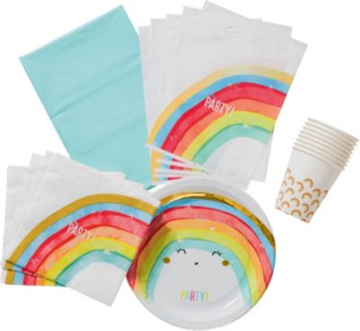 Partyset Rainbow Party, 44-tlg. bunt