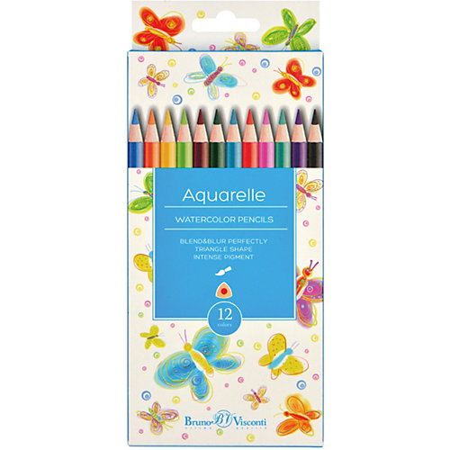 Карандаши акварельные HappyColor, 12 цветов, Bruno Visconti от Bruno Visconti