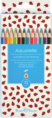Карандаши акварельные HappyColor, 12 цветов, Bruno Visconti