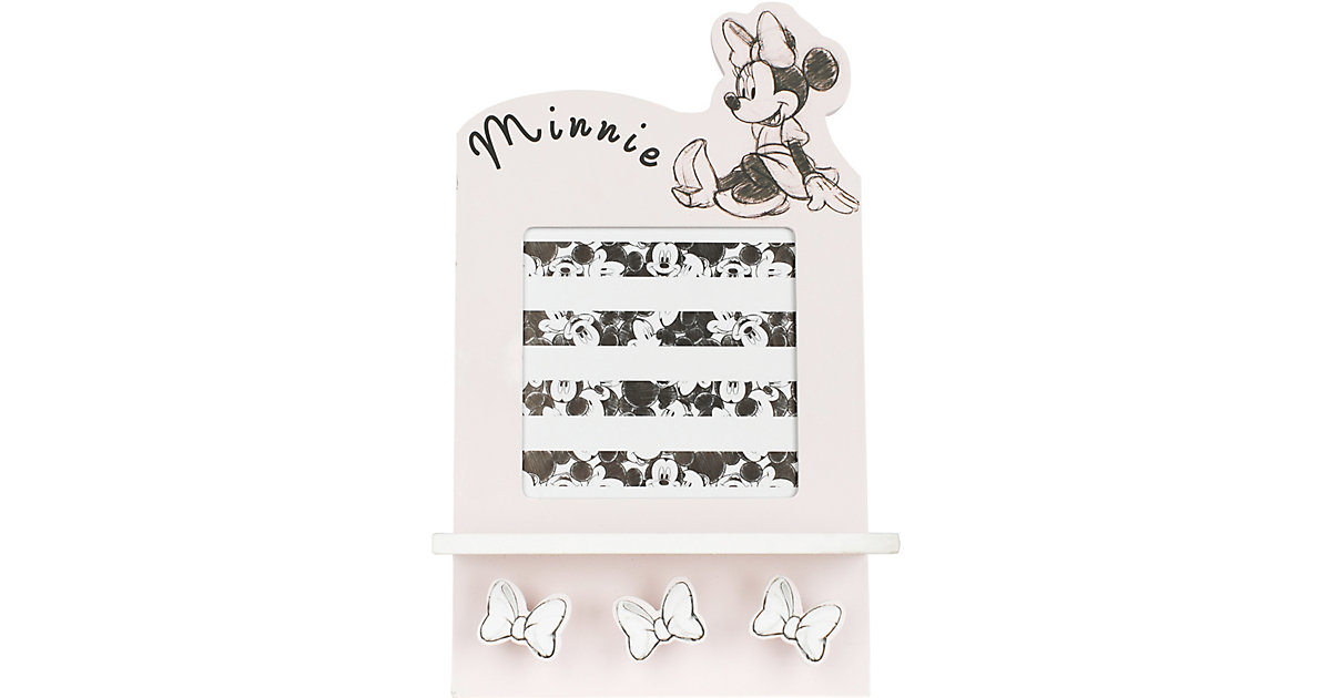 Bilderrahmen und Garderobe mit 3 Haken Minnie Mouse, rosa