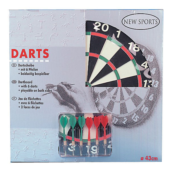 Dart-Board mit Pfeilen, 43 cm Ø