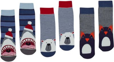 3er Pack Socken TREAT FEET blau Gr. 25-32 Jungen Kinder