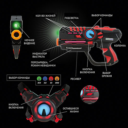 Набор бластеров ArmoGear Лазертаг, 2 шт от ArmoGear