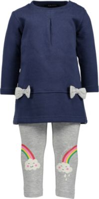 Baby Set Sweatkleid + Leggings dunkelblau Gr. 80 Mädchen Kleinkinder