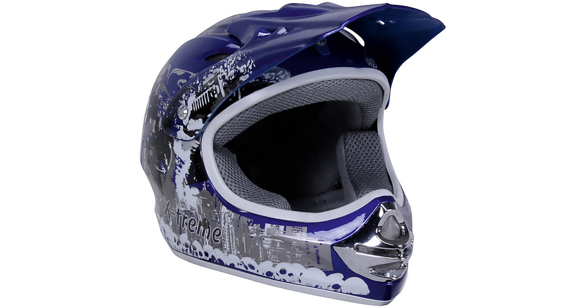Kinder Motorrad Helm X-treme Größe XS blau Gr. 49-50