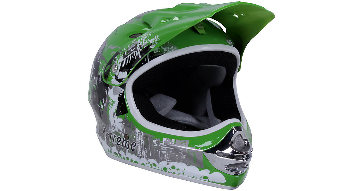 Kinder Motorrad Helm X-treme Größe XS grün Gr. 49-50