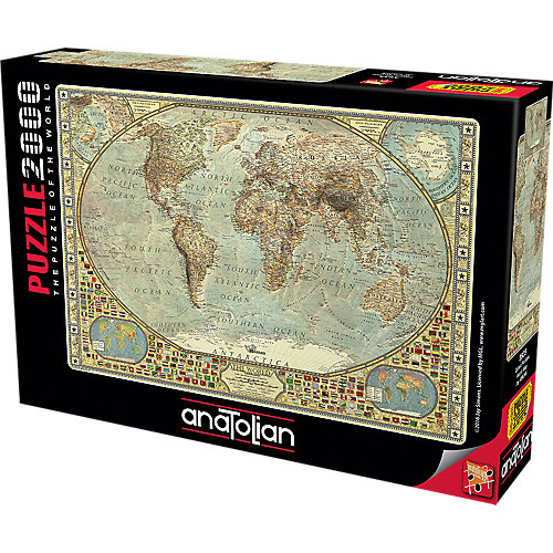 Пазл Anatolian Карта мира, 2000 элементов от Anatolian