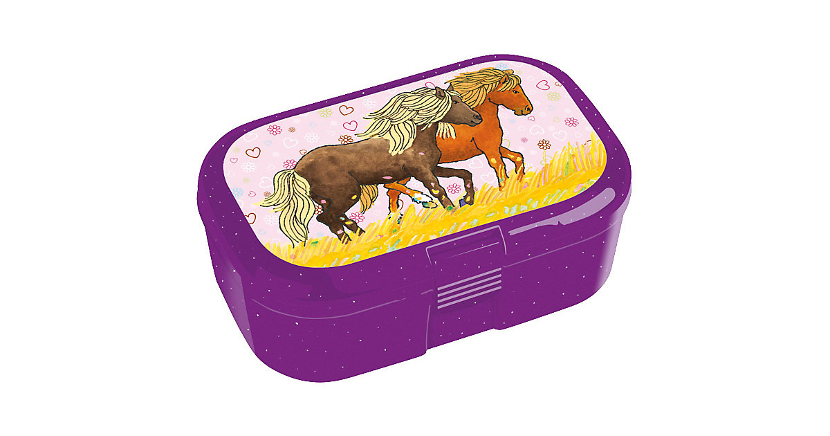 Mini-Brotdose Glitzer Mein Ponyhof lila