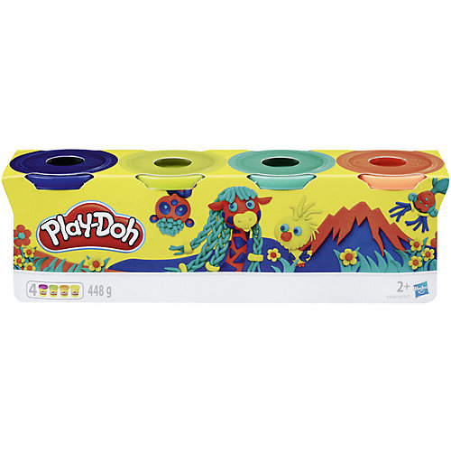 Набор пластилина Play-Doh Яркие цвета, 4 баночки от Hasbro