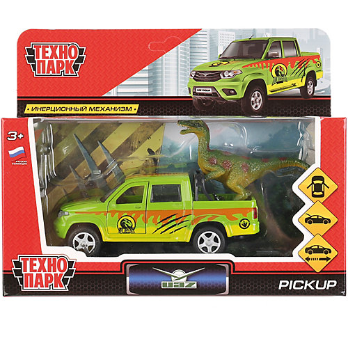 Машинка Технопарк "UAZ Pickup сафари", с фигуркой, инерционная, 12 см от ТЕХНОПАРК