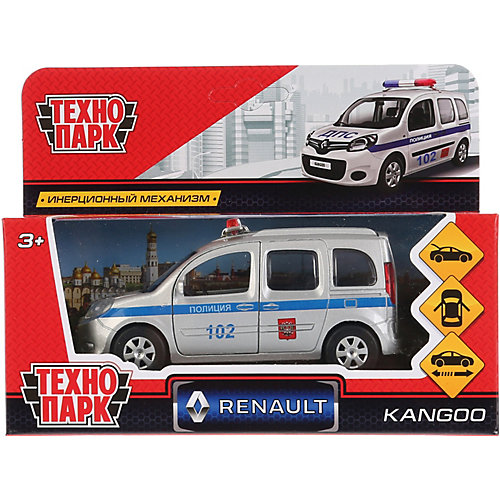 Машинка Технопарк "Renault Kangoo полиция", инерционная, 12 см от ТЕХНОПАРК