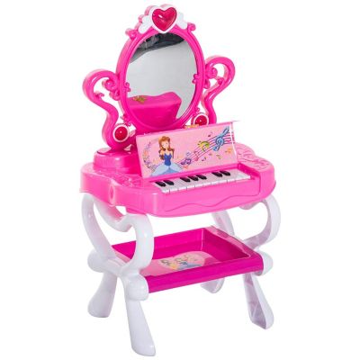 Kinder Kosmetiktisch mit Klavier pink