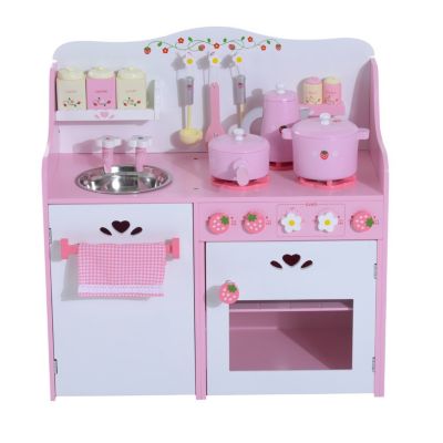 HOMCOM Kinderkche rosa