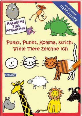 Buch - Punkt, Punkt, Komma Strich: Viele Tiere zeichne ich, mit groem Tiere-Poster