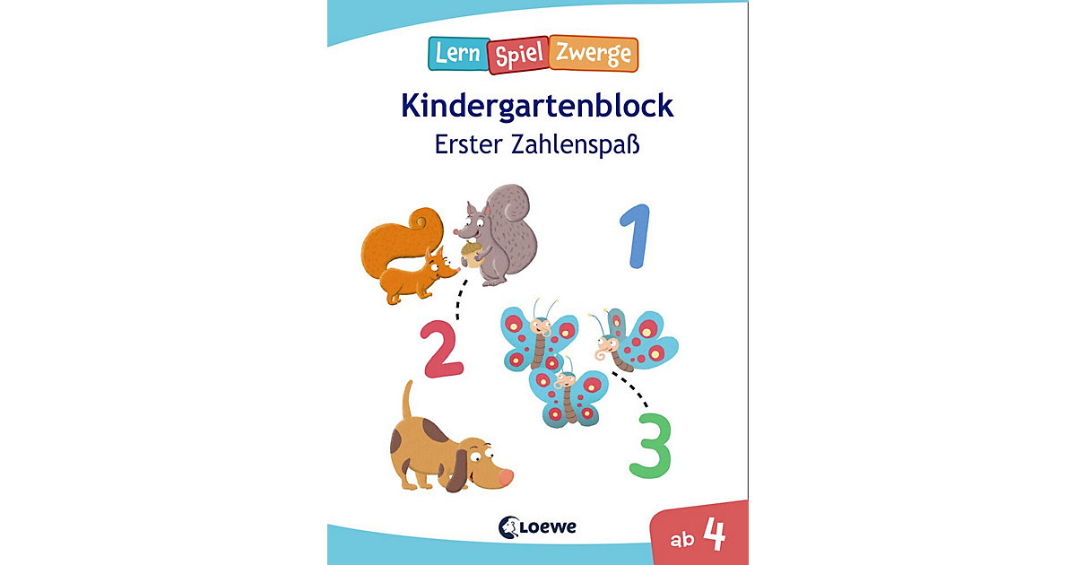 Brettspiele: Loewe Verlag Buch - LernSpielZwerge, Kindergartenblock: Erster Zahlenspaß