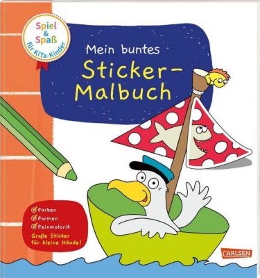 Image of Buch - Spiel+Spaß KiTa-Kinder: Mein buntes Sticker-Malbuch Kleinkinder