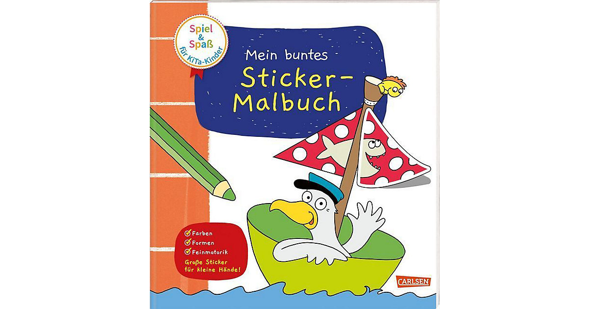 Image of Buch - Spiel+Spaß KiTa-Kinder: Mein buntes Sticker-Malbuch Kleinkinder