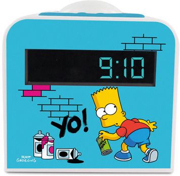 Radiowecker Bart Simpson mit Nachtlicht blau