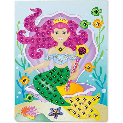 Набор для творчества Melissa & Doug "Аппликация: русалки", с блестками от Melissa & Doug