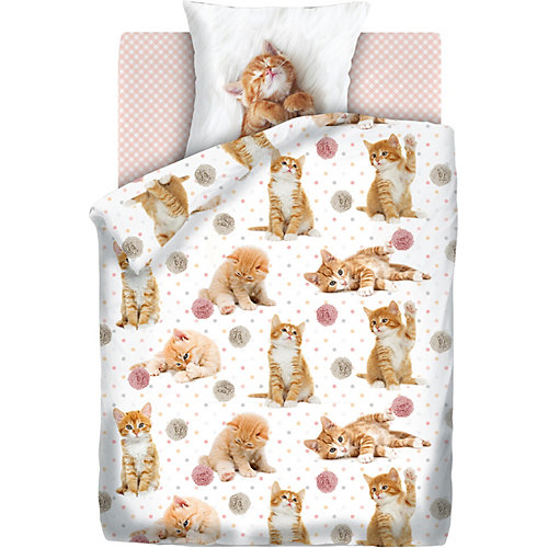 Детское постельное белье 1,5 сп 4 YOU Cute kittens - белый