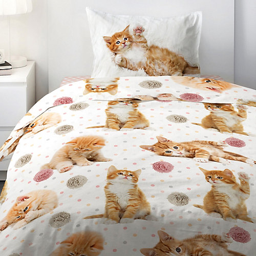 Детское постельное белье 1,5 сп 4 YOU Cute kittens - белый