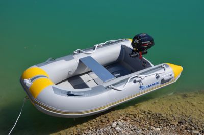 Schlauchboot VIAMARE 230 S Slat grau/gelb