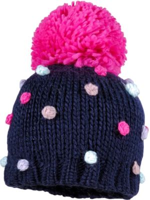 Bommelm�tze mit Noppen dunkelblau Gr. 51-53 M�dchen Kleinkinder