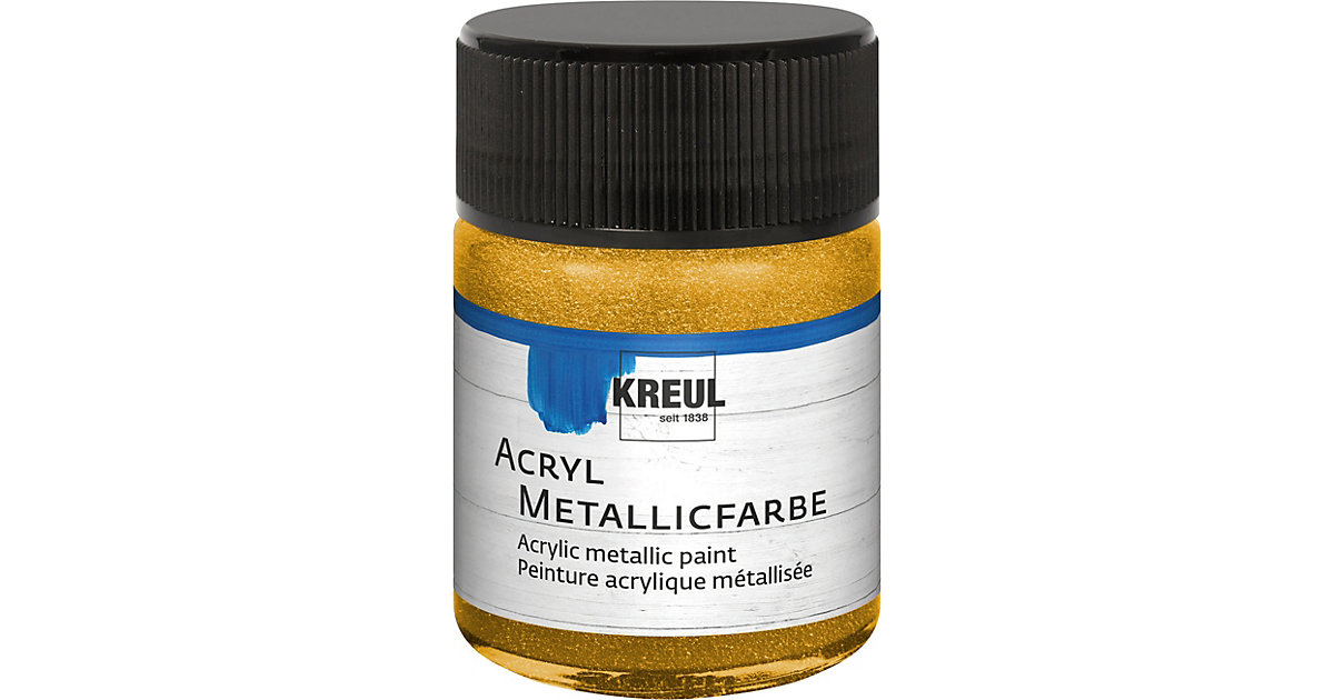 Acryl Metallicfarbe Gold 50 ml Glas
