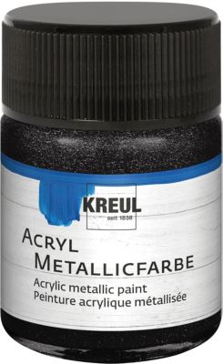 Acryl Metallicfarbe Schwarz 50 ml Glas