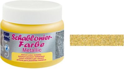 Schablonierfarbe 150ml Glitter Gold fein