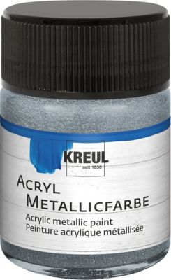 Acryl Metallicfarbe Silber 50 ml Glas