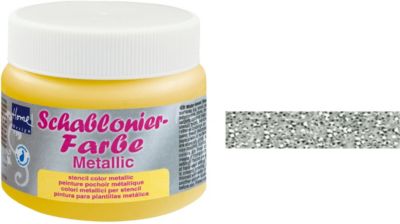 Schablonierfarbe 150ml Glitter-Silber