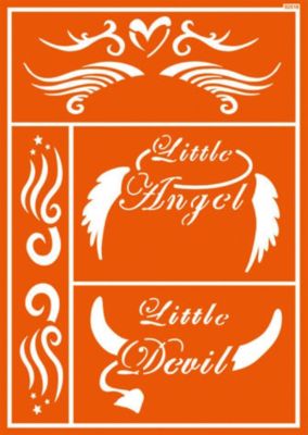 Schablone selbsthaftend Little Angel & Devil