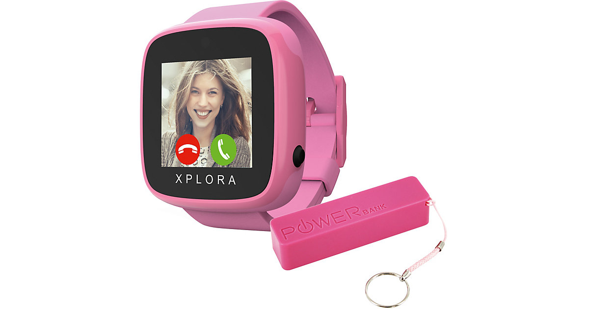 XPLORA GO Smartwatch Kids pink inkl. XLayer Powerbank Colour Line Pink 2600 mAh Mädchen Kinder