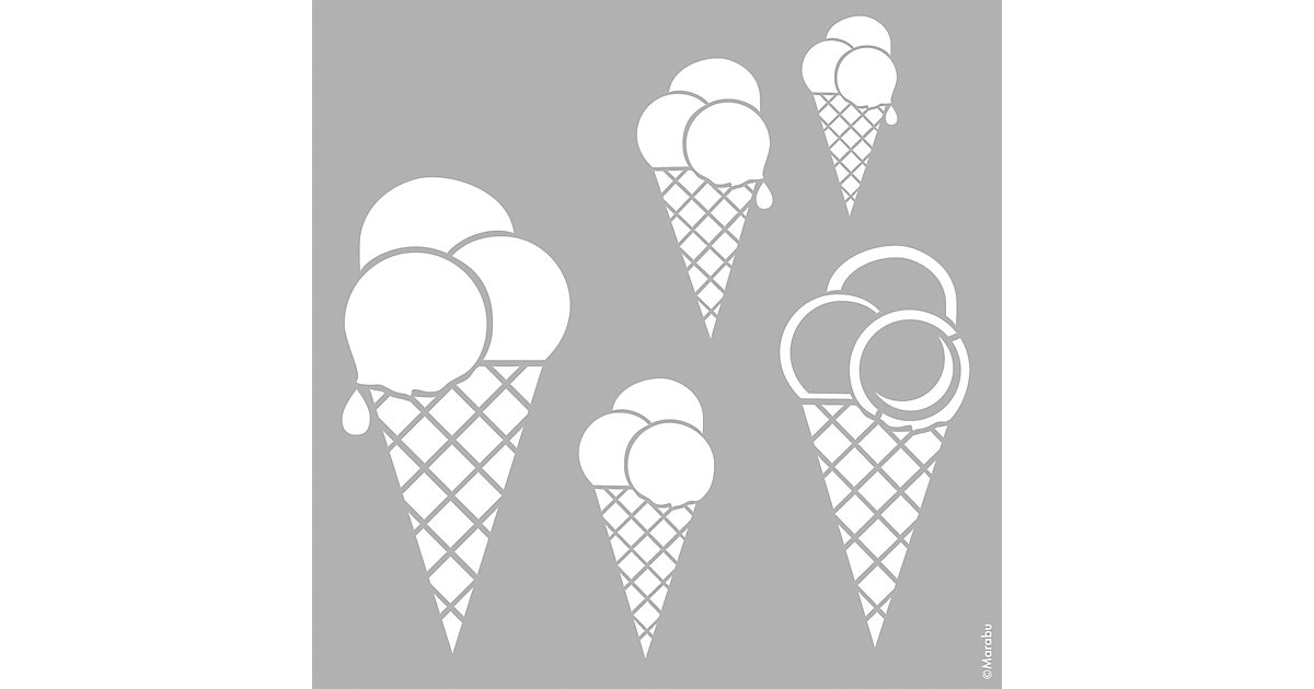Schablone 33 x 33 cm Ice Cream Cones