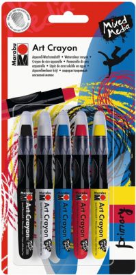 Art Crayon Aquarell-Wachsmalstifte, 5er-Blister Primary