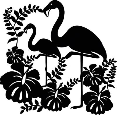 Silhouette Schablone Flamingo, 30 x 30 cm