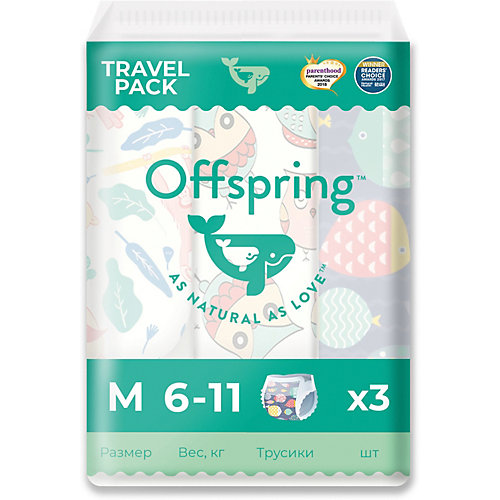 Трусики-подгузники Offspring 6-11 кг, 3 штуки от Offspring