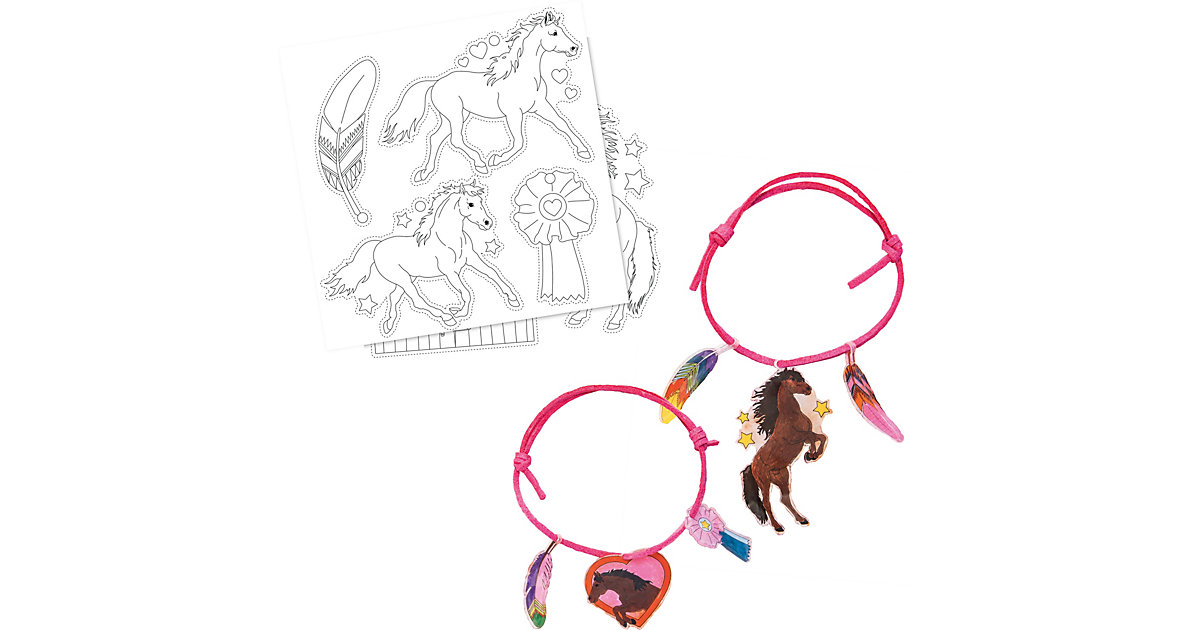 Schrumpffolien Armbänder-Set Pferdefreunde Mädchen Kinder