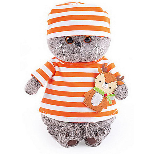 Мягкая игрушка Budi Basa Кот Басик в полосатой футболке с олененком, 22 см от Budi Basa