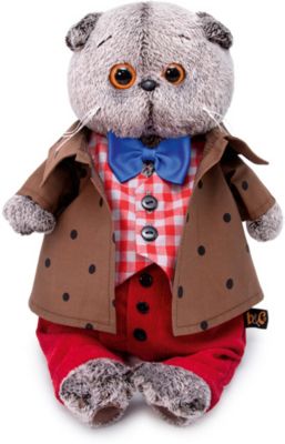 Мягкая игрушка Budi Basa Кот Басик в костюме с бантом, 19 см