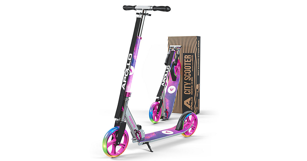 Apollo City Scooter - klapp- und höhenverstellbar Phantom Pro LED rosa/lila